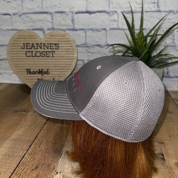 Cap America Orange Theory Fitness Hat Gray Orange Embroidered Fitted L/XL - Picture 3 of 6